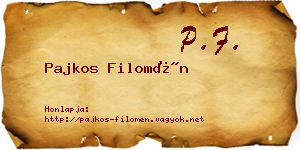 Pajkos Filomén névjegykártya